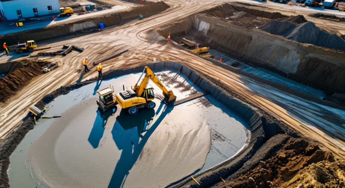 Automated concrete pour sequence and vibration pattern diagram