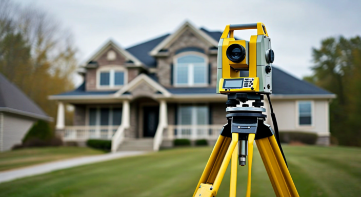 Ground survey robot inside partially framed building